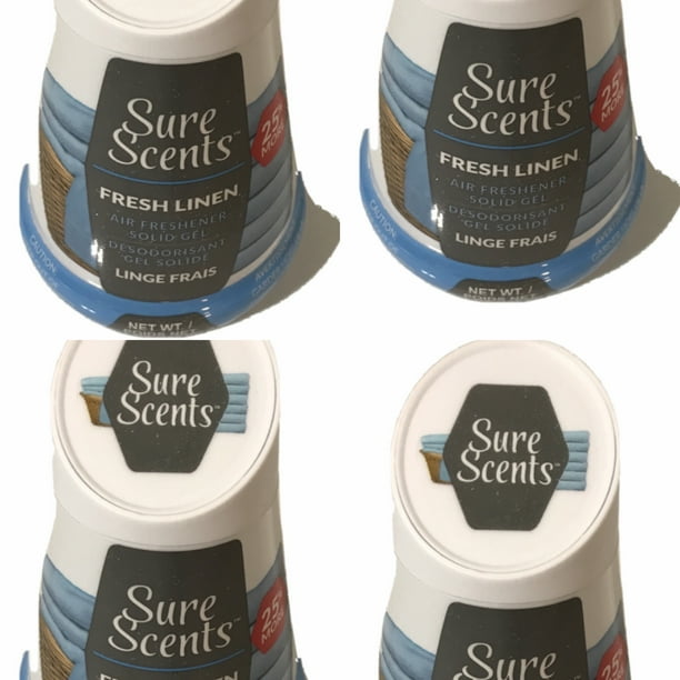 4 Sure Scent Fresh Linen Air Freshener Solid Gel 7 oz Each Walmart