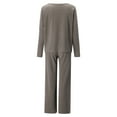 thumbnail image 5 of Gaecuw Womens Lounge Sets 2 Piece Outfits Wide Leg Solid Sweatsuits Cotton Linen Jogger Sets Short Sleeve Cropped Tops Pant Tracksuits Casual Activewear Yoga Outfits Gray S, 5 of 5