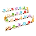 thumbnail image 2 of Juego de trenes de madera Montessori juguetes educativos coloridos duraderos para juegos al aire libre 27 secciones Alfabeto Baoblaze tren juguetes, 2 of 7