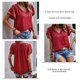 thumbnail image 3 of Mujeres tie V Masajeadores de cuello manga corta blusa floral impresión suelta elegante casual camiseta, 3 of 6