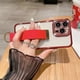 thumbnail image 5 of Wrist Strap Finger Ring Invisible Holder Phone Case for iPhone 14 15 ProMax 12 13 Pro Max 11 Plus Luxury Diamond Plating Cover, 5 of 5