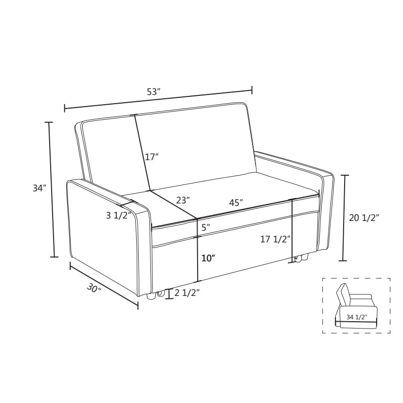 DOMETOUR Convertible Sofa Bed Sleeper Sofa, 3 in 1 Futon Sofa Bed with Pullout Sofa Bed Couch, Loveseat Sleeper Grey Flannel Sofa Bed with 2 Seat for Living Room, RV, Bedroom and Small Space