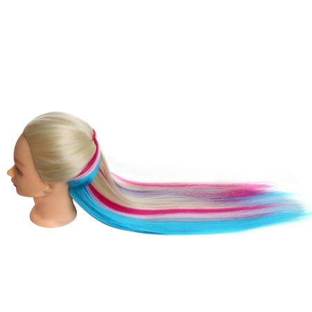 High-temperature Synthetic Fiber Synthetic Multicolor Gradient Hair Training Models Long Hair 6 Types