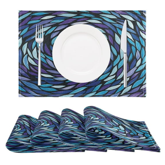 Intricate Spirals Reversible Placemat Non Slip Coffee Mat 18x12 Inch for Dining, Kitchen, Coffee