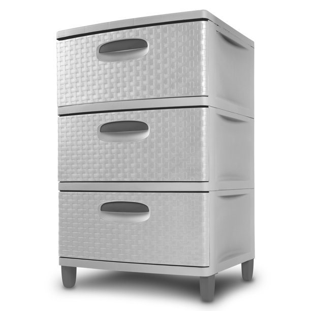 Sterilite 3 Weave Drawer Unit Cement