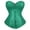 Green, variant on Women Leather Front Zipper Corset Sweetheart Bustier Waist Cincher Gothic Shapewear Top