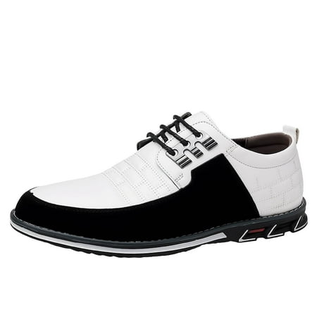 XDDST Dress Sneakers for Men Fashionable Men s Breathable and Comfortable Business Casual Solid Color Leather Shoes
