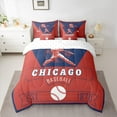 thumbnail image 2 of jejeloiu Boys Baseball Game Twin Bedding Sets 7-Piece,Chicago City Bedding Comforter Set,Red Blue White Sheet Sets For Teens Boy,Microfiber Bedroom Decor Reversible, 2 of 8