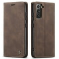 thumbnail image 2 of CaseMe Leather for Samsung Galaxy S22+ 5G Case, Flip Wallet Leather Case with Card Holder Magnetic Closure Shockproof Kickstand Protective Phone Cases Cover for Samsung Galaxy S22+ 5G 6.6-inch,Coffee, 2 of 11