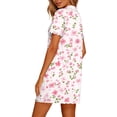 thumbnail image 6 of Fewfanhot Casual Dresses for Women House Dress with Pockets Button Down Sleepshirt Short Sleeve Nightshirt, 6 of 7