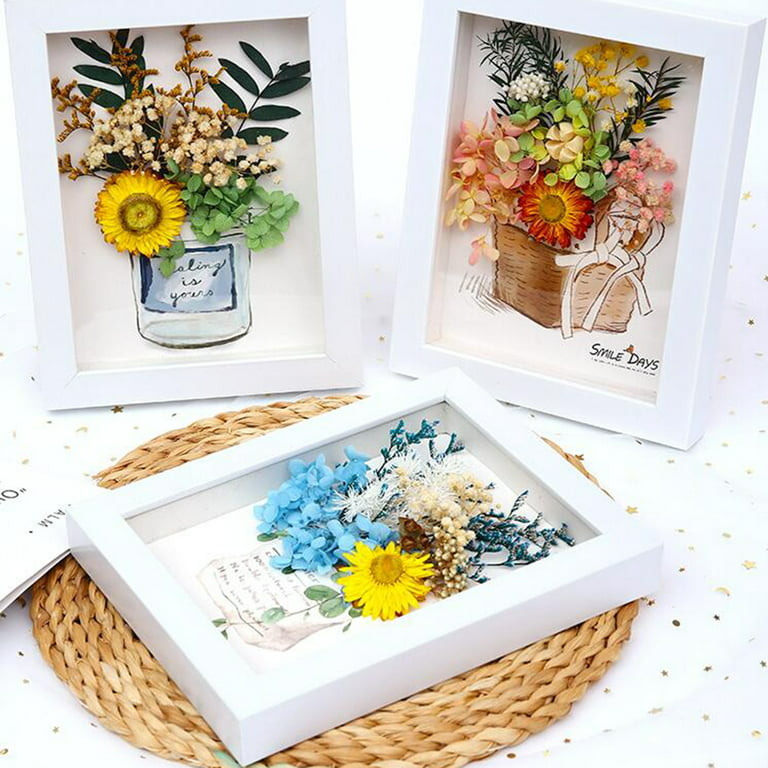 Hesroicy Photo Frame 3D Stable Wooden Dried Flower DIY Picture