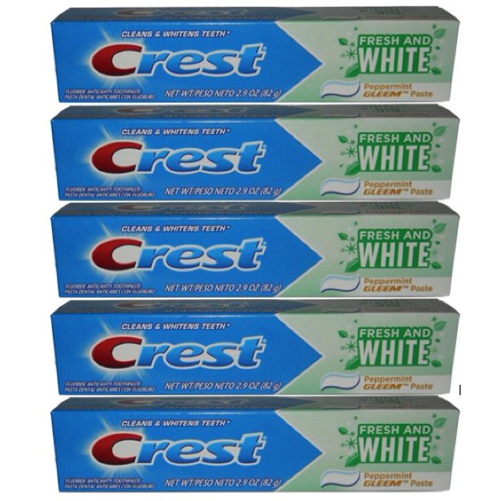 Crest Fresh and White Toothpaste 2.9oz (Formerly Gleem) 5 Pack
