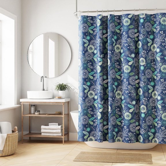 Rideau de douche en tissu décoratif avec designs botaniques Hometrends