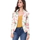 thumbnail image 1 of Allegra K Chaqueta Tipo Blazer Informal Con Solapa De Muesca Y Manga Larga Para Mujer Blanco-floral XS, 1 of 6