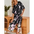 thumbnail image 3 of Avidlove Women's Long Nightgown Floral Short Sleeve Sleepshirt Casual Maxi Loungewear with Pockets, 3 of 4