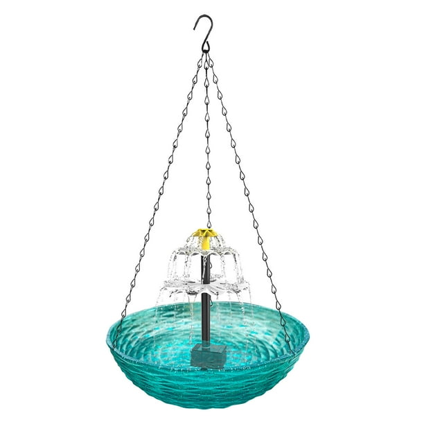 Hanging Bath Bowl Solar Pump, Metal Mount Outdoor Garden, Solar Powered Water Pump, Waterproof Foldable Portable, Metal Frame, for Patio, Solar Garden Decor, Easy Assembly, for Outdoor Use