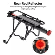 Rear Bike Rack, 115lbs 50KGS Bike Cargo Racks Frame Aluminum Alloy Universal Adjustable Cycling Equipment Stand Footstock Bicycle Luggage Carrier Bike Rack Rear with Reflector for 26-29 Frames