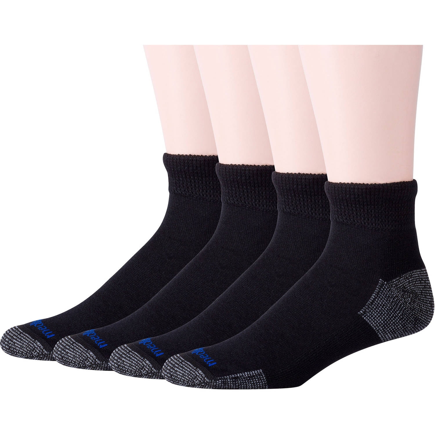 MediPeds Adult Men's NanoGLIDE® Quarter Cushion Casual Socks, X-Large ...