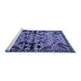 thumbnail image 2 of Ahgly Company Machine Washable Indoor Square Persian Blue Traditional Area Rugs, 5' Square, 2 of 4
