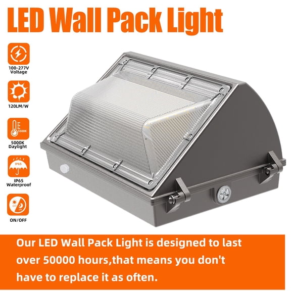 SEURON 150w LED Wall Pack Light 5000K Daylight White IP65 Outdoor Lighting Wall Mounted 110-130V AC