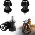 thumbnail image 1 of Carrete basculante para motocicleta, soporte basculante, tornillo basculante M10 de aluminio CNC para motocicletas, carretes basculantes, 2 piezas, 10 mm, negro, 1 of 5
