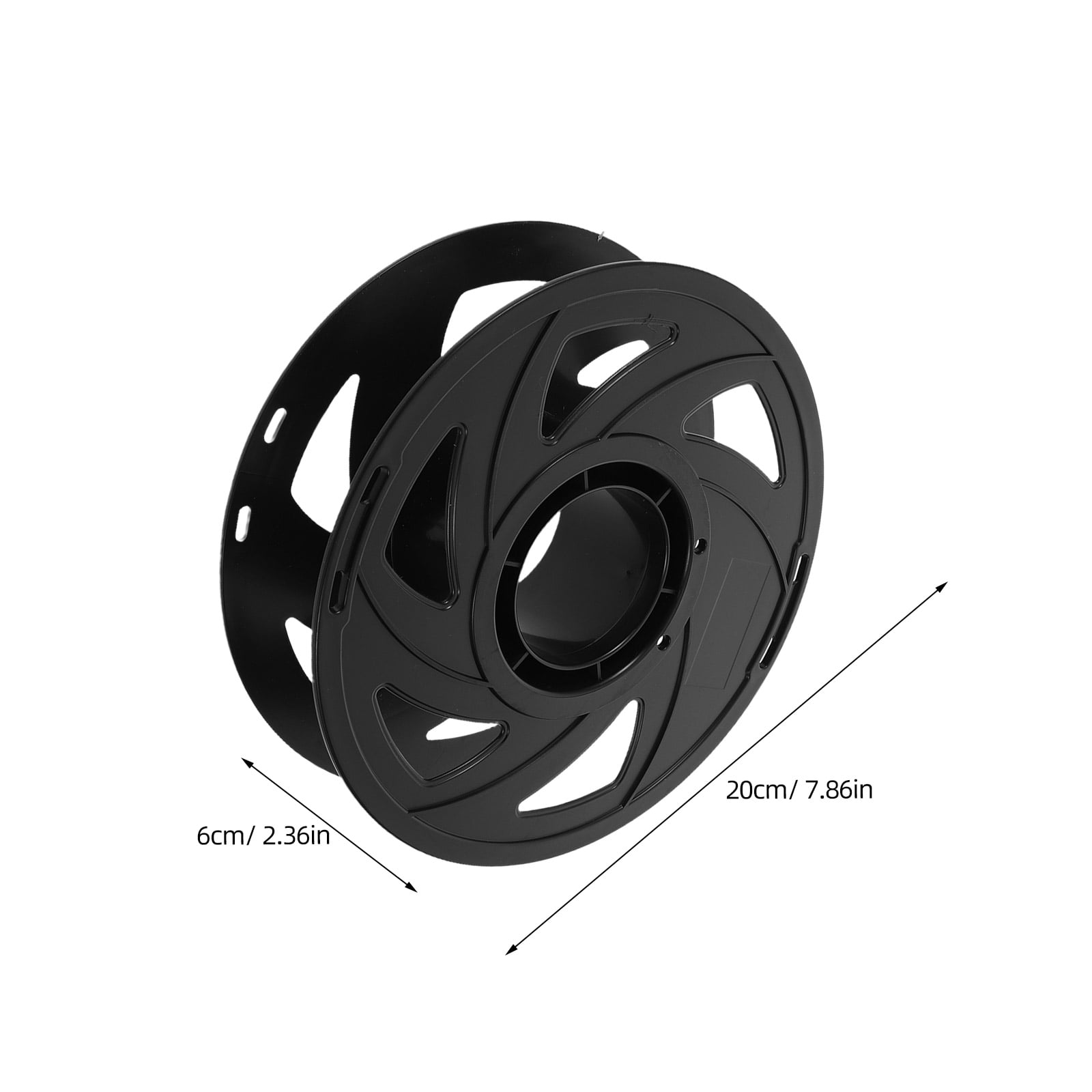DEEPCRAFF 6Pcs Reusable Plastic Filament Spool for 3D Printer with Airflow Design Black