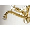 thumbnail image 4 of Kingston Brass KS216PB 6-Inch Adjustable Center Wall Mount Bathroom Faucet, Polished Brass, 4 of 5
