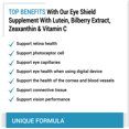 thumbnail image 4 of Unique Formula Eye Shield Supplement for Eye Protection with Lutein & Bilberry Extract | 90 Capsules, 4 of 7