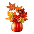 thumbnail image 2 of Calabaza decorativa de otoño con hojas de arce, adorno resistente, calabaza artificial para Estilo D, 2 of 9