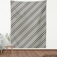 thumbnail image 4 of Geometric Fabric by the Yard, Monochromatic Little Diagonal Repetitive Square Mosaic Motifs Halftone Pattern, Upholstery Fabric for Dining Chairs Home Decor Accents, Ivory Black by Ambesonne, 4 of 5