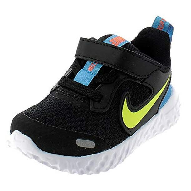 Baby Revolution 5 Velcro Running Shoe Black Lemon Venom Laser