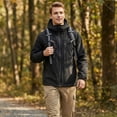 thumbnail image 3 of Youthup Men's Casual Colorblock Hooded Windproof Waterproof Jacket with 10001-15000mm Breathability for Outdoor Hiking Camping, 3 of 12