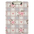 thumbnail image 2 of Coolnut Pink Roses Plaid Clipboard, Acrylic Standard A4 Letter Size Clip Board with Low Profile Clip for Office, Classroom, Doctor, Nurse and Teacher Gifts, 2 of 7