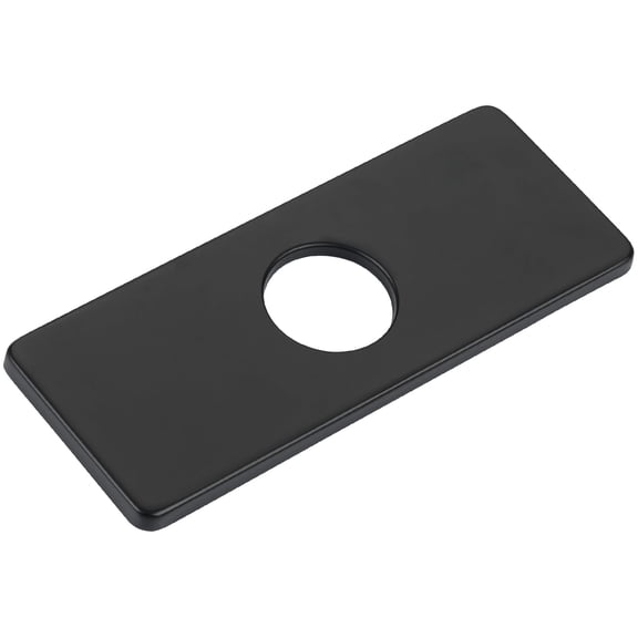 KAIYING 6 Inch Bathroom Faucet Hole Cover Deck Plate, Stainless Steel Escutcheon for 3 Hole Sinks, Matte Black