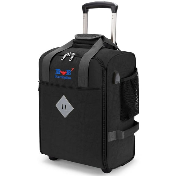 For JetBlue Airlines 17x13x8 Inches Rolling Personal Item Underseat Rolling Travel Bag - Suitable for Major Airlines including Spirit, Jetblue and Frontier- Duffel Bag Design (Black)