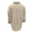 thumbnail image 5 of Clearance under 10.00 LYXSSBYX Womens Long Sleeve Tops Hot Sale Clearance Women's Solid Chiffon Lapel Long Sleeve Shirt Buttoned Loose Cardigan Top Blouse, 5 of 5