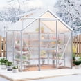 thumbnail image 2 of 6x4 FT Greenhouse Kit for Outdoors – Durable Aluminum Frame, Sliding Lockable Door, Adjustable Roof Vent, Gutter System, Easy Assembly–Original Color, 2 of 8