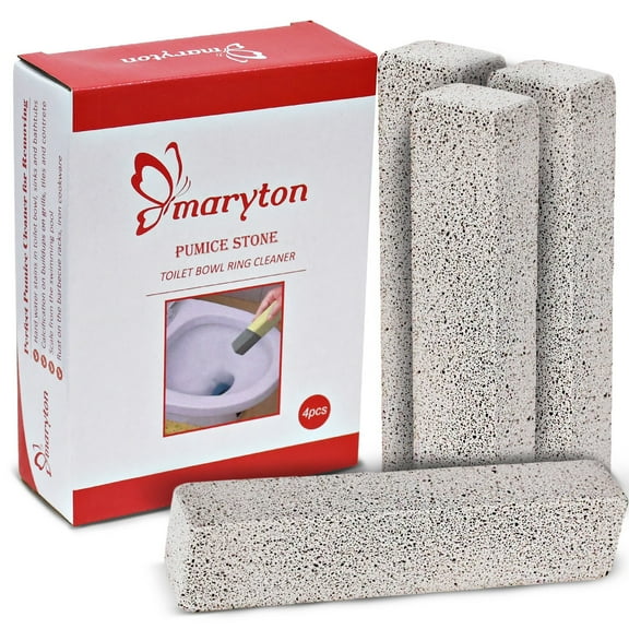 Maryton 4 Pieces Pumice Sticks Cleaner for Removing Toilet Bowl Ring, Bath, Kitchen, Pool, Grill,Household Cleaning