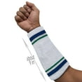 thumbnail image 5 of COUVER 9 inch Extra Long Thick Sports Wristband / Sweatband, White / Blue / Green, One Size, 1PC, 5 of 8