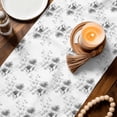thumbnail image 3 of Gray Poppy Flowers Table Runner 70 Inches, Spring Eucalyptus Leaves Rustic Bed Runner Dresser Scarves Tabletop for Indoor Outdoor Parties/Ceremony/Banquet, 13" x 70", 3 of 9