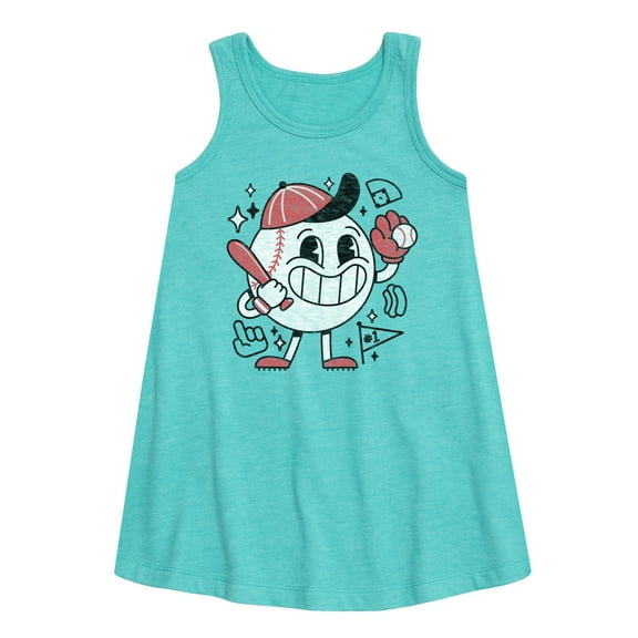 Instant Message - Baseball Mascot - Girls Aline Dress
