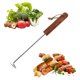 thumbnail image 1 of Gancho para carne, etiqueta para parrilla, herramienta para barbacoa, acero inoxidable, mango de palisandro, herramienta para barbacoa al aire libre, gancho para carne, etiqueta para, 1 of 8