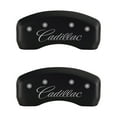 thumbnail image 2 of MGP 4 Caliper Covers Engraved Front & Rear Cursive/Cadillac Matte Black finish silver ch, 2 of 2