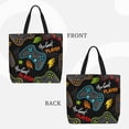 thumbnail image 2 of Wukai Play Game3 Print Reusable Grocery Bag Shopping Bags with Zipper Shoulder Shopping Handle Bag Suitable for Outdoor Convenient Daily Bag, 2 of 8