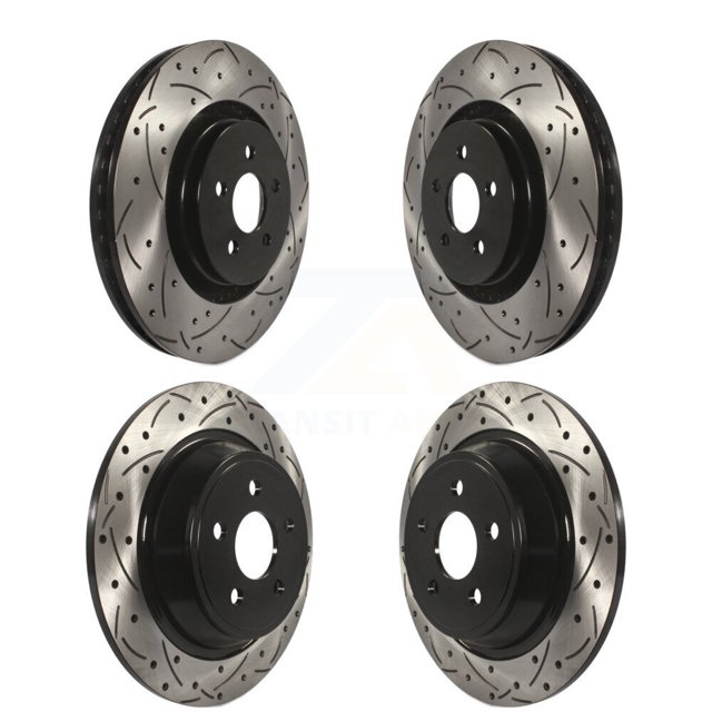 DS-One Front Rear Coated Drilled Slotted Disc Brake Rotors Kit for Car Ford Edge Fusion Lincoln Nautilus MKX MKZ Continental KD-100241