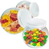Candy Jars With Lids 3 Pack - Plastic Candy Jars For Candy Buffet - Cookie Jars For Kitchen Counter - Clear Containers For Pantry, Candies, Homemade Cookies - 48 Oz