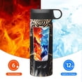 thumbnail image 6 of Yiaed Gold Pattern Black Skull Print Water Bottle with Straw Lid, Stainless Steel Double Wall Insulated Water Bottle | Leak-Proof and Spill-Proof Water Bottle, 6 of 8