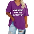 thumbnail image 1 of Camisetas de Verano de las Mujeres de Manga Corta con Cuello en V de Gran Tamaño Camiseta Deportiva Sólida, Base Cómoda Casual, 1 of 4