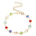 thumbnail image 1 of Color Heart Zircon Bracelet Personality Temperament Alloy Heart Shaped Bracelet Red Net Bracelet, 1 of 8