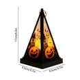 thumbnail image 2 of Vintage Halloween Pyramid LED Handheld Wind Lamp, Witch Skull Pumpkin Decor Light, Ambient Tabletop Ornament for Indoor Household Holiday Scene Display, 2 of 6